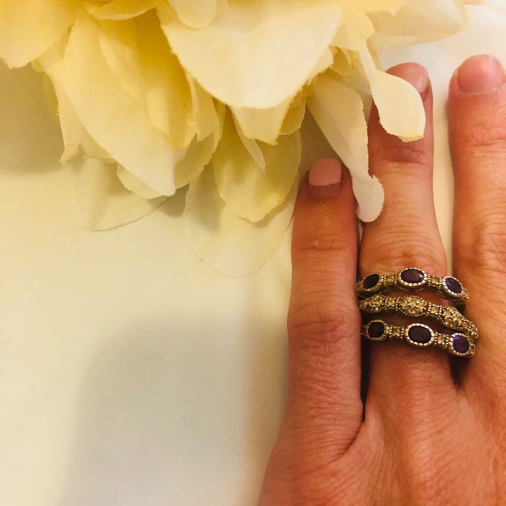 💗Single or stackable gold and purple rings!